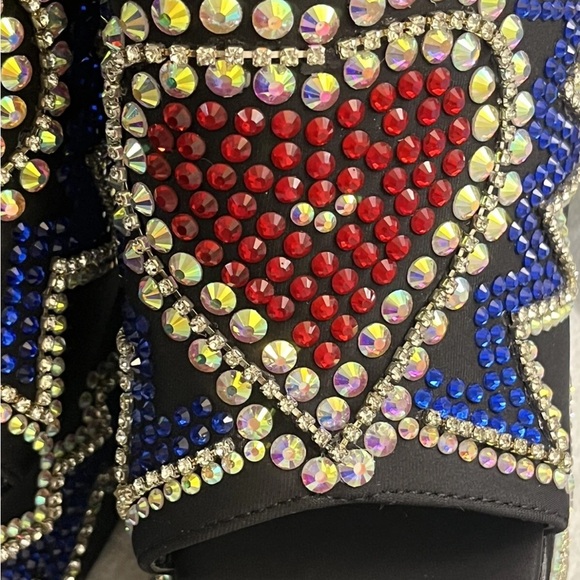 Azalea Wang Black and Multicolor Embellished Heels - Picture 8 of 10